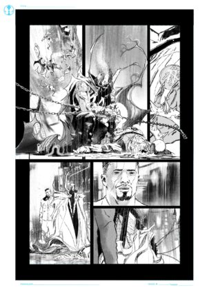 King Spawn comic art monoprint by Javi Fernandez